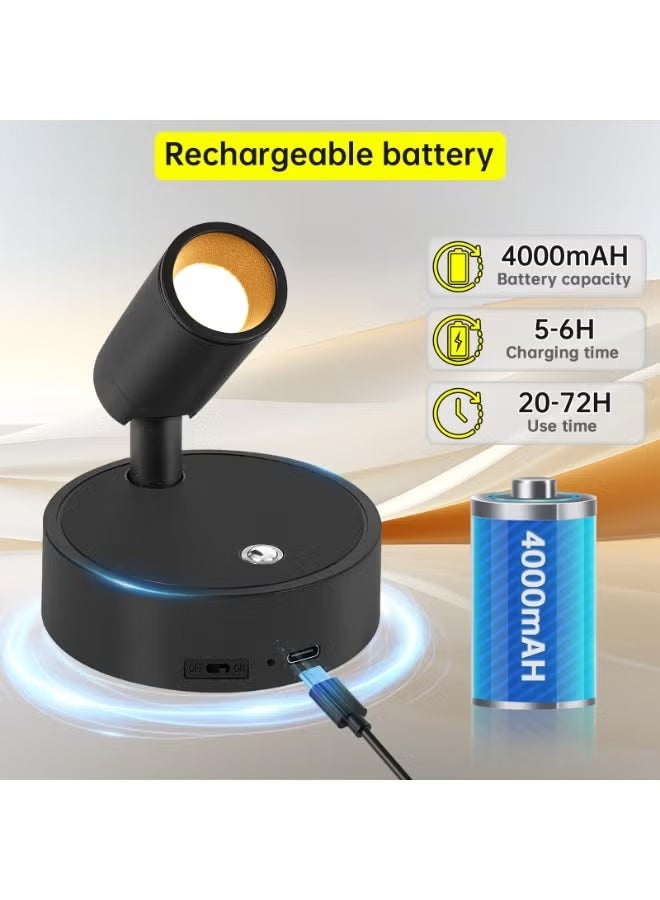 Spotlights Indoor with Remote, LED Wireless Spotlight Lights Indoor Rechargeable Plant Spotlight, Wireless LED Uplighting with Timer＆dimmable for Plant Picture Artwork Cabinet Room Living - Image 2